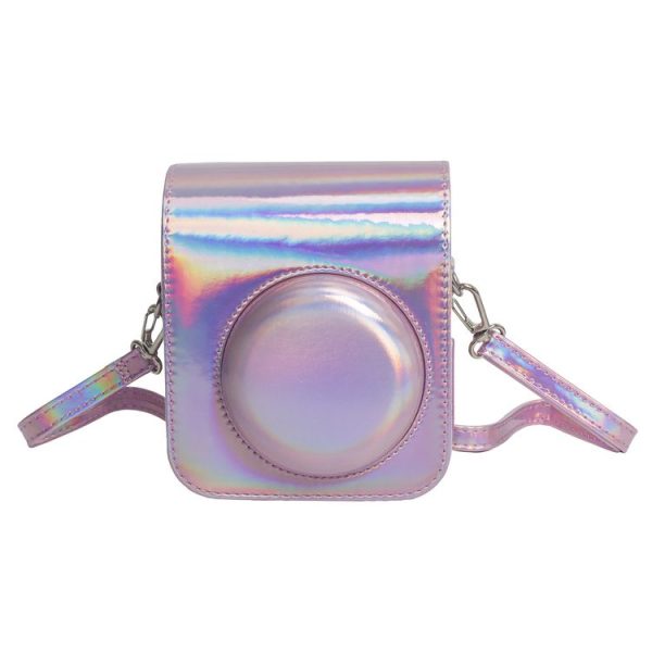 FUJIFILM instax mini 12 Laser Full Body Leather Case Camera Bag with Strap (Pink)