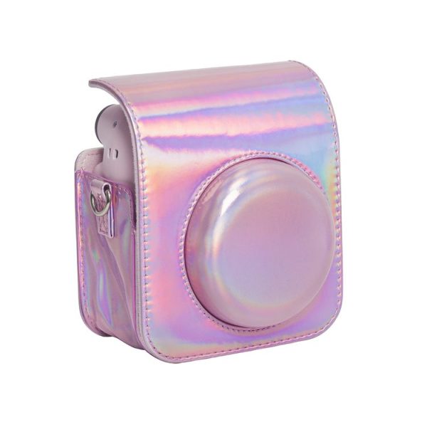 FUJIFILM instax mini 12 Laser Full Body Leather Case Camera Bag with Strap (Pink) - Image 3