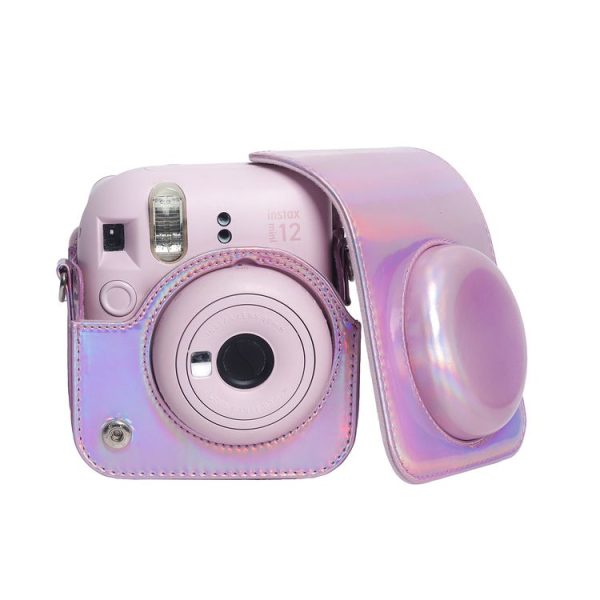 FUJIFILM instax mini 12 Laser Full Body Leather Case Camera Bag with Strap (Pink) - Image 6