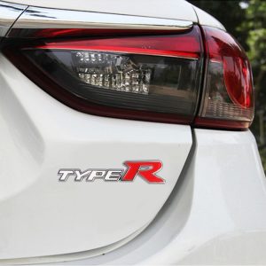 Car TYPE-R Personalized Aluminum Alloy Decorative Stickers, Size: 15x3x0.4cm (White Red)