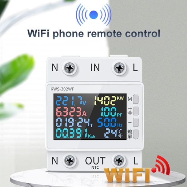 KWS-302WF 170-270V Multifunctional AC Digital Display Rail Voltage and Current Monitoring Meter - Image 4
