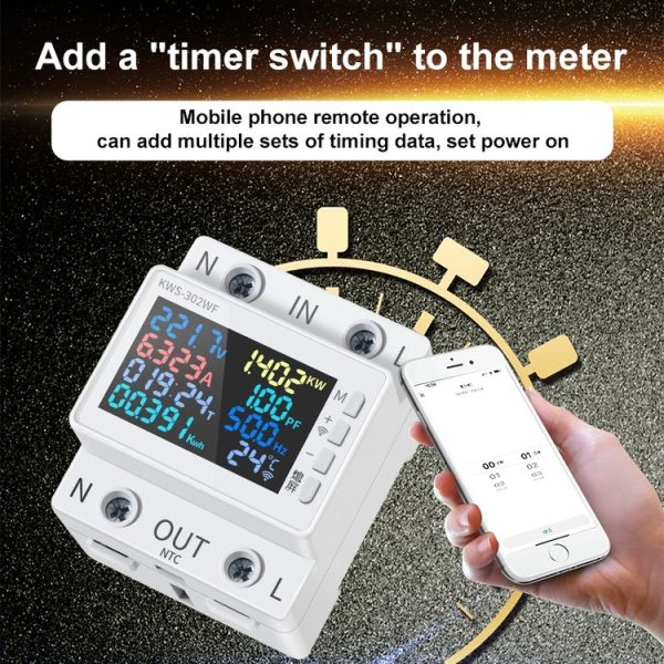 KWS-302WF 170-270V Multifunctional AC Digital Display Rail Voltage and Current Monitoring Meter - Image 7