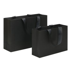 Black Shopping Kraft Paper Bag Handbag, Size: S