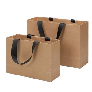 Buff Shopping Kraft Paper Bag Handbag, Size: S