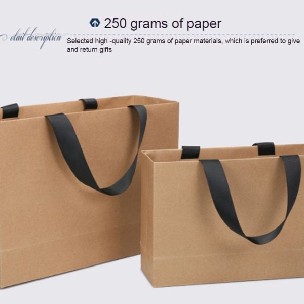Buff Shopping Kraft Paper Bag Handbag, Size: S - Image 2