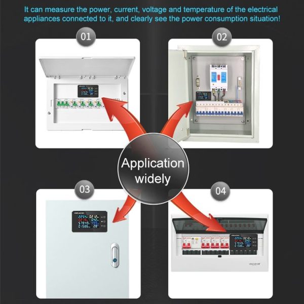 KWS-AC301-100A 50-300V AC Digital Current Voltmeter with Opening Transformer (Black) - Image 9