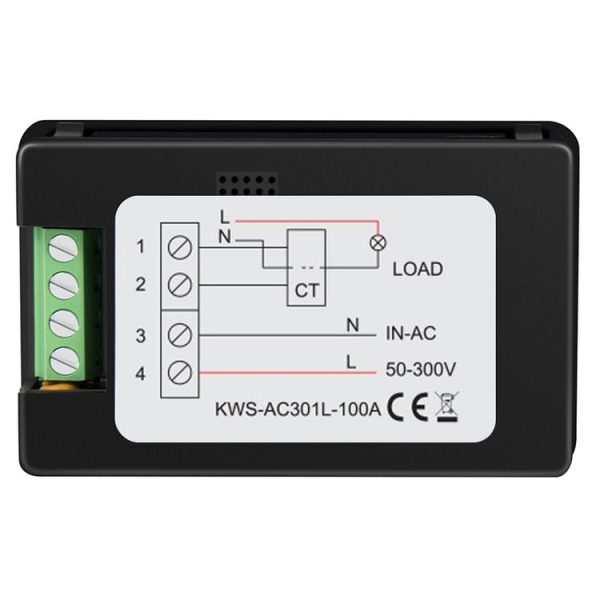 KWS-AC301L-100A 50-300V AC Switching Digital Display Current Voltmeter with 485 Communication (Black) - Image 3