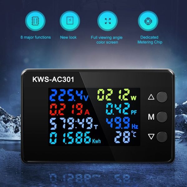 KWS-AC301L-100A 50-300V AC Switching Digital Display Current Voltmeter with 485 Communication (Black) - Image 4
