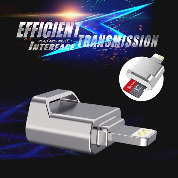 MicroDrive 8pin To TF Card Adapter Mini iPhone & iPad TF Card Reader (Silver) - Image 10