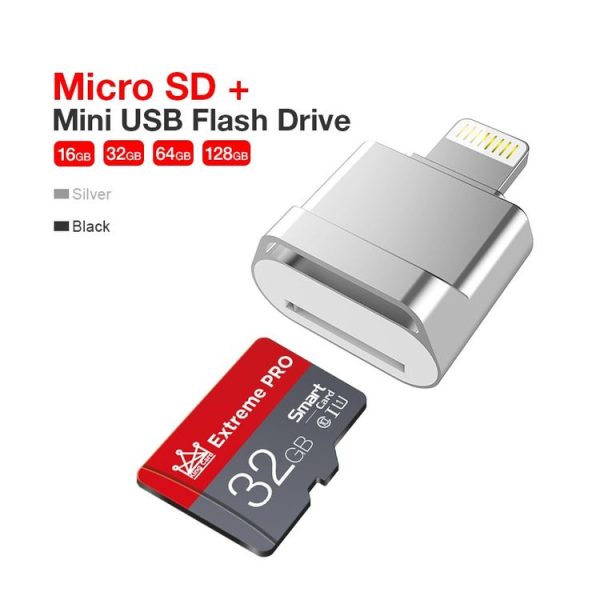 MicroDrive 8pin To TF Card Adapter Mini iPhone & iPad TF Card Reader (Silver) - Image 4