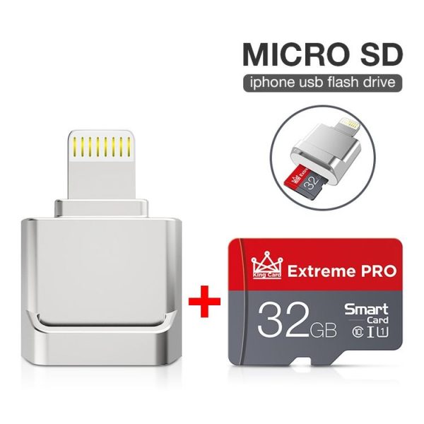 MicroDrive 8pin To TF Card Adapter Mini iPhone & iPad TF Card Reader (Silver) - Image 5