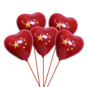 100pcs / bag 10 inch Activity Decoration Pentagram Heart Shaped Red Balloon