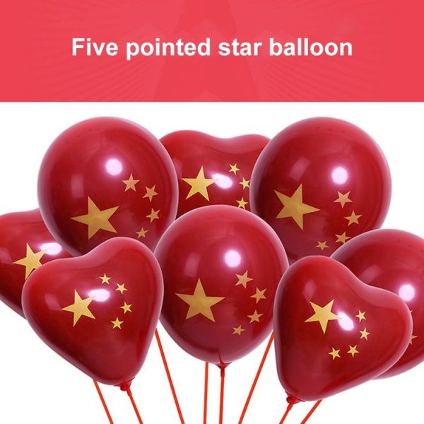 100pcs / bag 10 inch Activity Decoration Pentagram Heart Shaped Red Balloon - Image 5