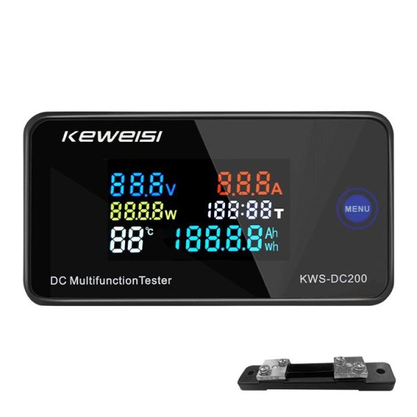 KWS-DC200-50A 8-120V DC Digital Display Voltage Current Watch with Shunt (Black)