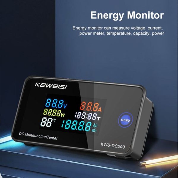 KWS-DC200-50A 8-120V DC Digital Display Voltage Current Watch with Shunt (Black) - Image 3