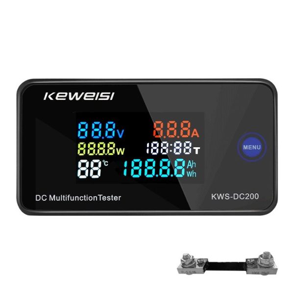 KWS-DC200-100A 8-120V DC Digital Display Voltage Current Watch with Shunt (Black)