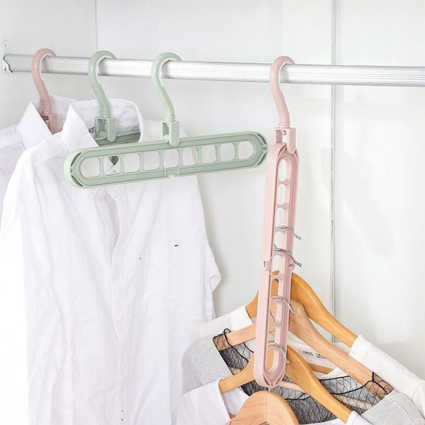 Multifunctional Magic Nine-hole Clothes Hanger Random Color - Image 4