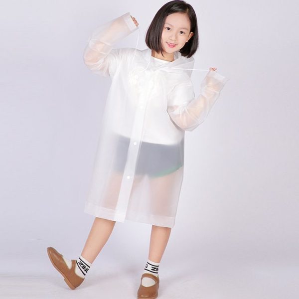 Non-disposable Frosted Thickened Children EVA Raincoat (Transparent)