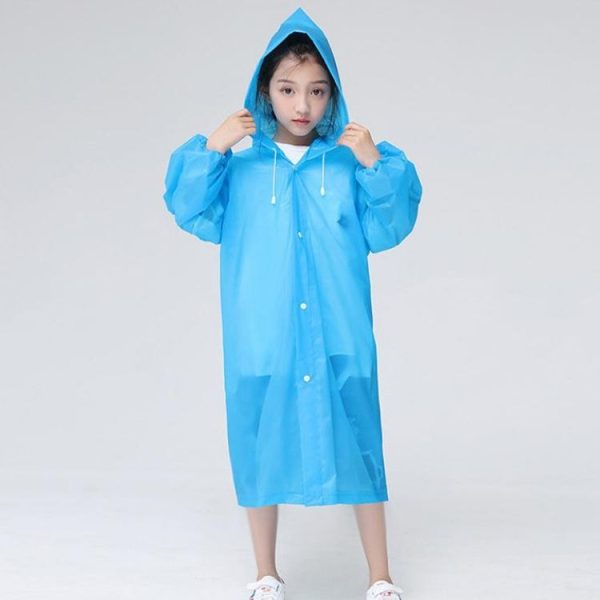 Non-disposable Frosted Thickened Children EVA Raincoat (Transparent) - Image 6