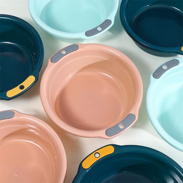Household Hanging Thickened Double-ear Anti-slip Wash Basin Random Color Small - Image 3