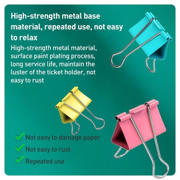 Deli 8556ES 60pcs / Box Colorful Binder Clip Bill Clip Dovetail Clip Metal Iron Bill Clip - Image 3