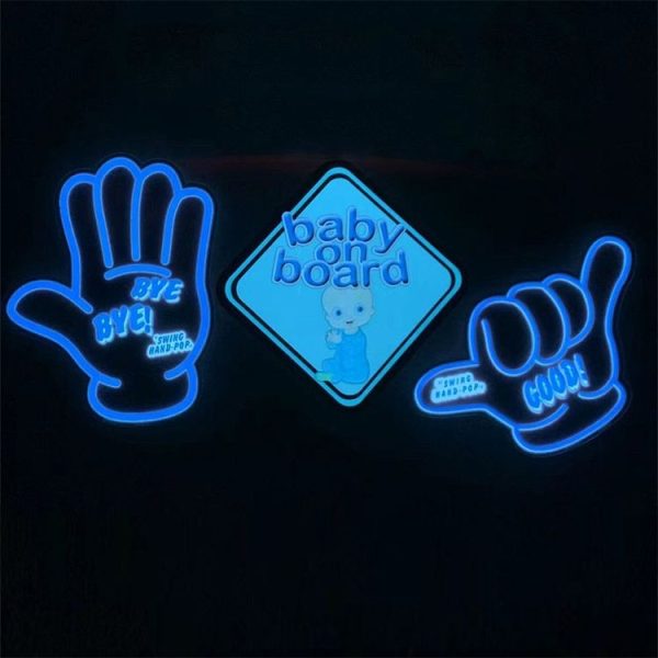 EL Luminous Car Stickers Cold Light Car Stickers Car Luminous Pattern Decoration (Baby On Board) - Image 3