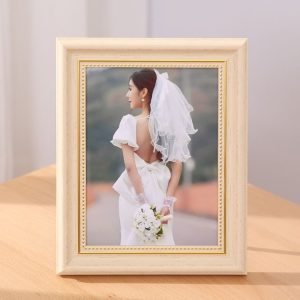 Creative Table Setting Simple Retro Wedding Studio Photo Wall Frame 7 inch Ivory White