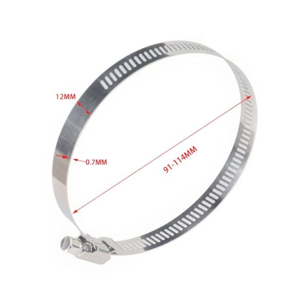 4 PCS Stainless Steel Hose Clamps Pipe Clip Fuel Line Clip, Size: 91-114mm - Image 3