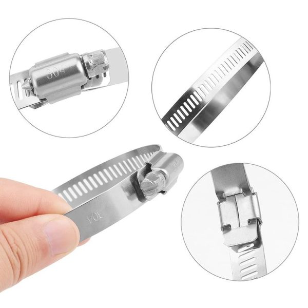 4 PCS Stainless Steel Hose Clamps Pipe Clip Fuel Line Clip, Size: 91-114mm - Image 4