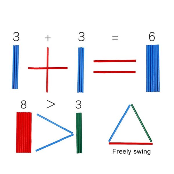 Counting Sticks Counter Teaching Aids Kindergarten Puzzle Wooden Colorful Counting Sticks - Image 3