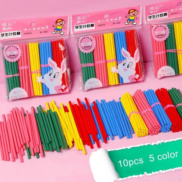 Counting Sticks Counter Teaching Aids Kindergarten Puzzle Wooden Colorful Counting Sticks - Image 6