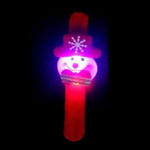Santa Style Flash Light Merry Christmas Slap Pat Circle Wristband (Flannel Light Snowman)