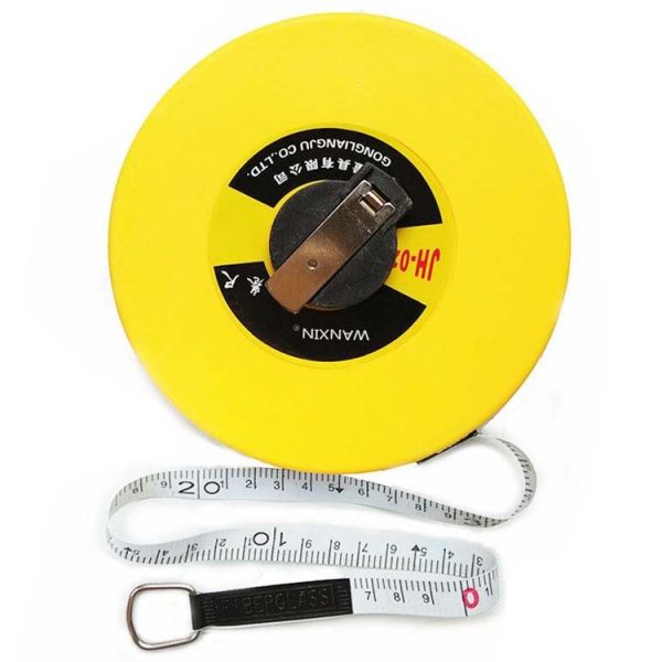 Jianda Fiber Leather Tape Measure Disc-shaped Hand-operated Soft Ruler Construction Site Measurement Ruler (50m)