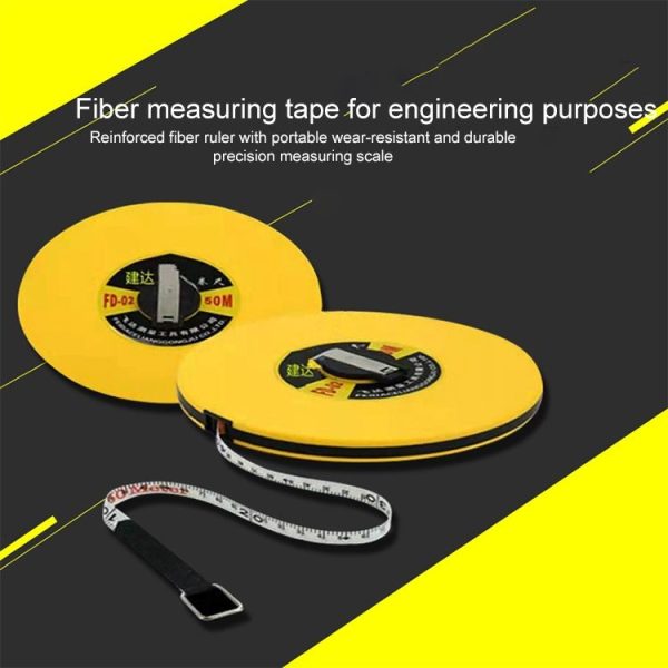 Jianda Fiber Leather Tape Measure Disc-shaped Hand-operated Soft Ruler Construction Site Measurement Ruler (50m) - Image 3