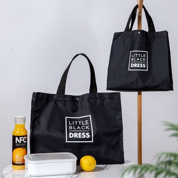 24x25.5x9.5cm Oxford Cloth Eco-friendly Shopping Bag Large Capacity Folding Portable Small Canvas Bag (Random Color Delivery) - Image 5