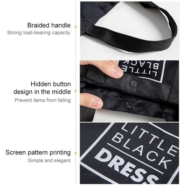 24x25.5x9.5cm Oxford Cloth Eco-friendly Shopping Bag Large Capacity Folding Portable Small Canvas Bag (Random Color Delivery) - Image 7