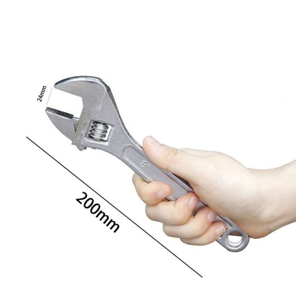 Adjustable Wrench Overall Quenched Finely Polished Chrome Plated Manual Huhui Adjustable Wrench Handle 8 inch - Image 2