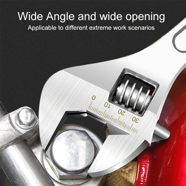 Adjustable Wrench Overall Quenched Finely Polished Chrome Plated Manual Huhui Adjustable Wrench Handle 8 inch - Image 4