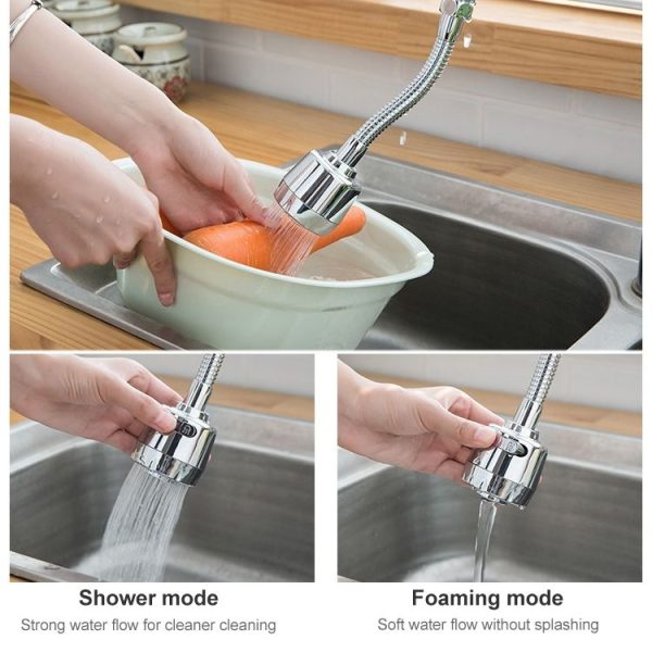 Kitchen Faucet Anti-splash Head Pressurized Shower Head Universal Rotating Aerator Long Style - Image 4