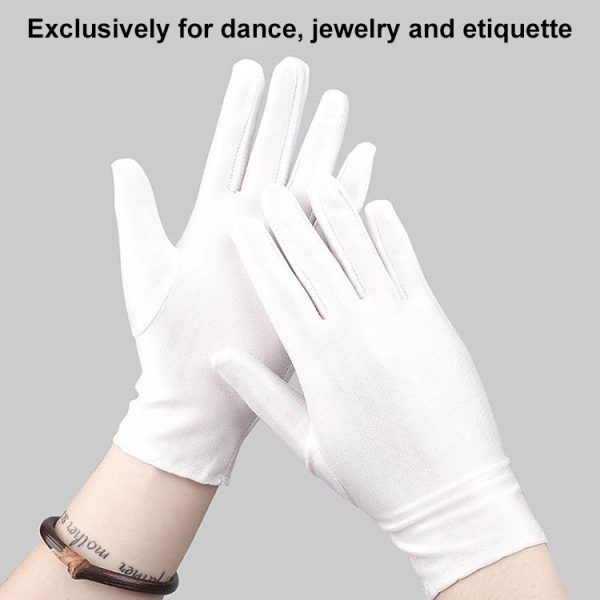 Labor Protection White Anti-sweat Cloth Thickened Gloves 1 Pair - Image 2