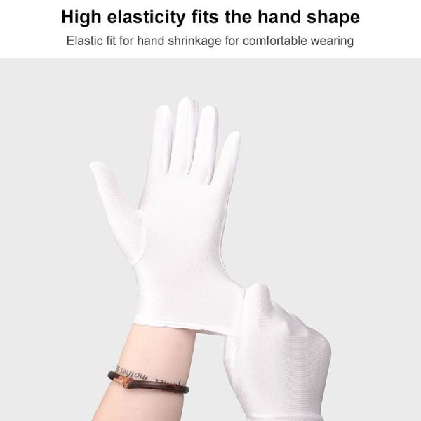 Labor Protection White Anti-sweat Cloth Thickened Gloves 1 Pair - Image 3