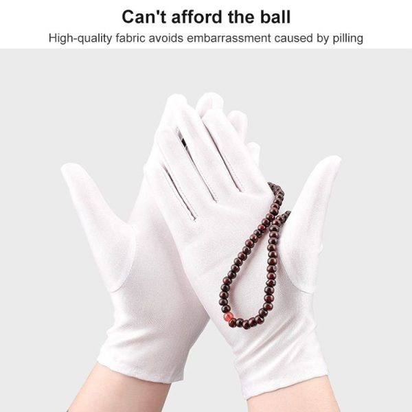 Labor Protection White Anti-sweat Cloth Thickened Gloves 1 Pair - Image 4