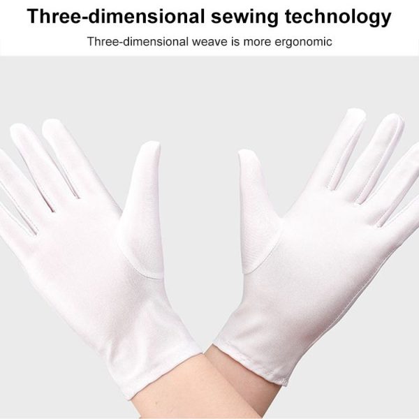 Labor Protection White Anti-sweat Cloth Thickened Gloves 1 Pair - Image 5