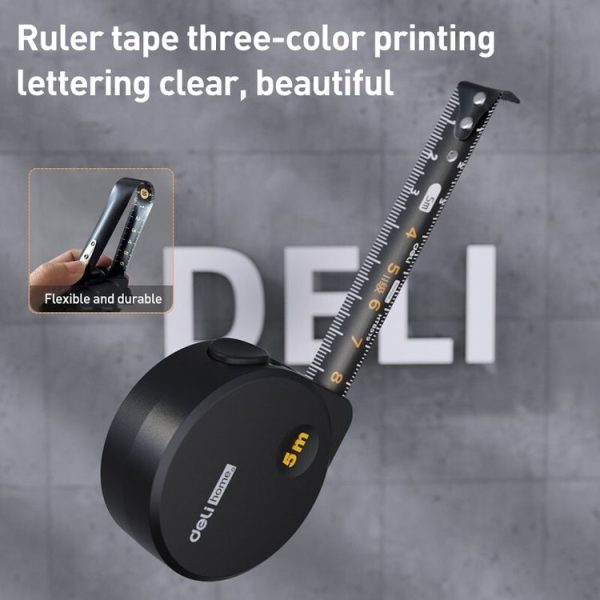 Deli HT8519 5mx19mm High-precision Household Steel Measure Thickened Measuring Tape 1pc - Image 4