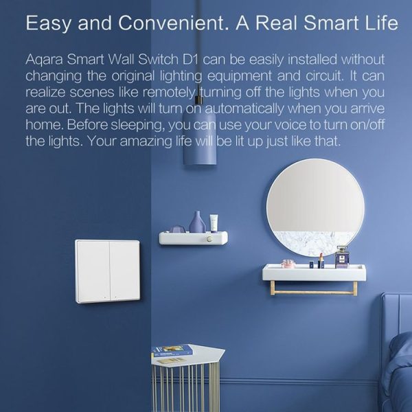 Original Xiaomi Youpin Aqara Smart Wall Switch D1, Zero FireWire Three Button Version - Image 3