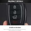 Hyundai 3-button Folding Car Key Shell with Silver Metal Edge - Image 3