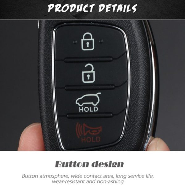 Hyundai 3-button Folding Car Key Shell with Silver Metal Edge - Image 3