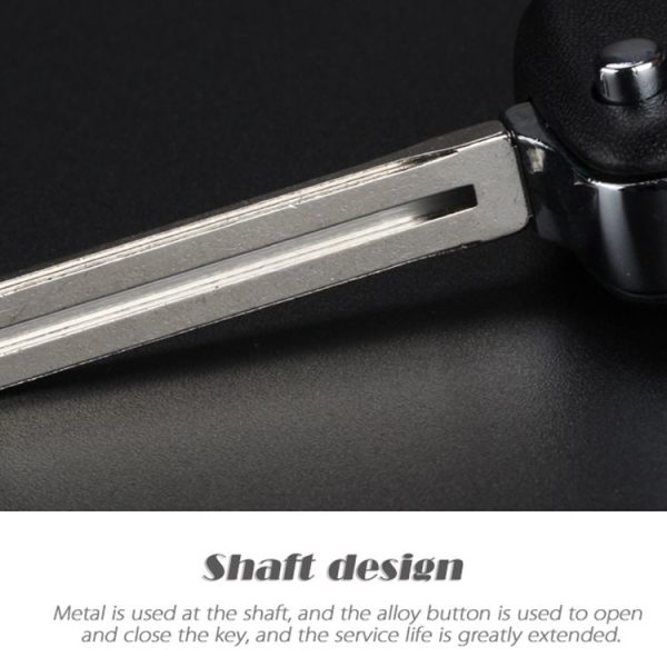 Hyundai 3-button Folding Car Key Shell with Silver Metal Edge - Image 4