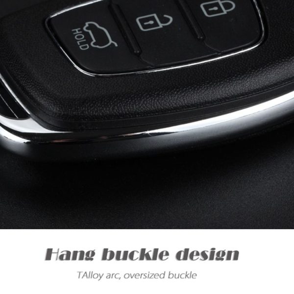Hyundai 3-button Folding Car Key Shell with Silver Metal Edge - Image 6