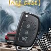 Hyundai 3-button Folding Car Key Shell with Silver Metal Edge - Image 7
